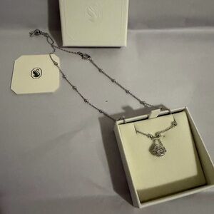 Swarovski crystal pendant double layer bracelet